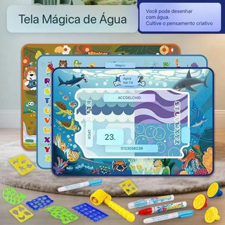 Tapete De Desenho De Água Brinquedo Doodle Placa De Pintura Infantil Com 3 Canetas e Cari…