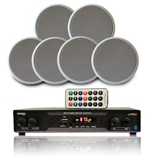 Kit Som Ambiente 6 Caixas 5pol Receiver Bt Arandela Embutir em Oferta na Shopee