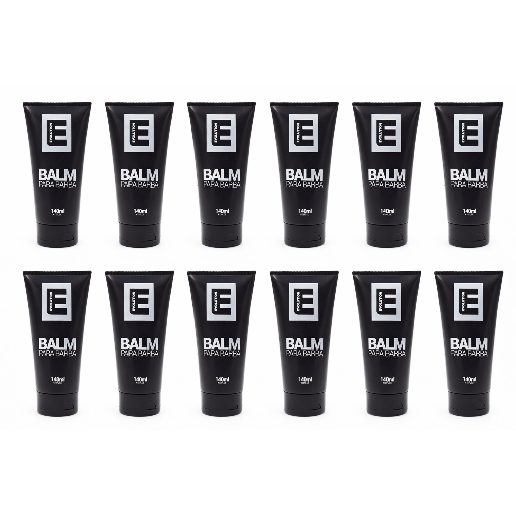 12 UNI BALM PARA BARBA EVOLUTION BARBER 140G NOVA EMBALAGEM