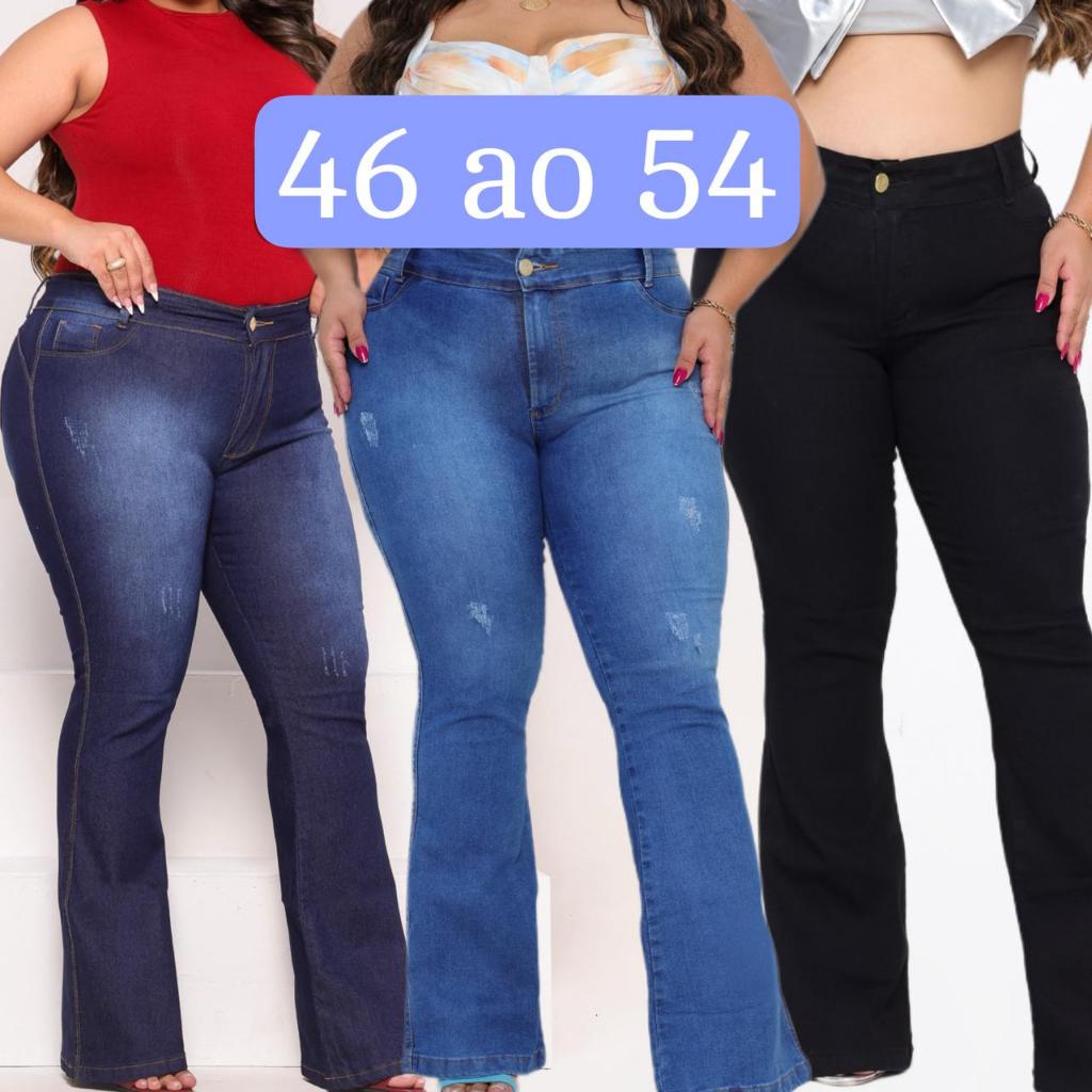 Calça Fler Jeans Plus Size  com Elastano Alto Padrão em Oferta na Shopee