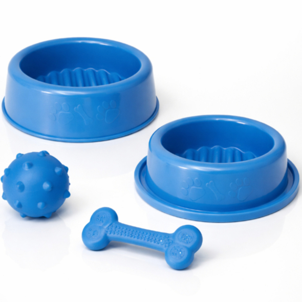 Kit Comedouro Anti Formigas + Bebedouro Para Cães e Gatos + Bolinha + Osso - Brinquedo 300ML em Oferta na Shopee