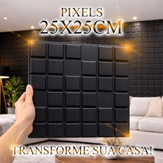 Kit 100 Placas 3D PVC 25x25cm Revestimento de Parede em Oferta na Shopee
