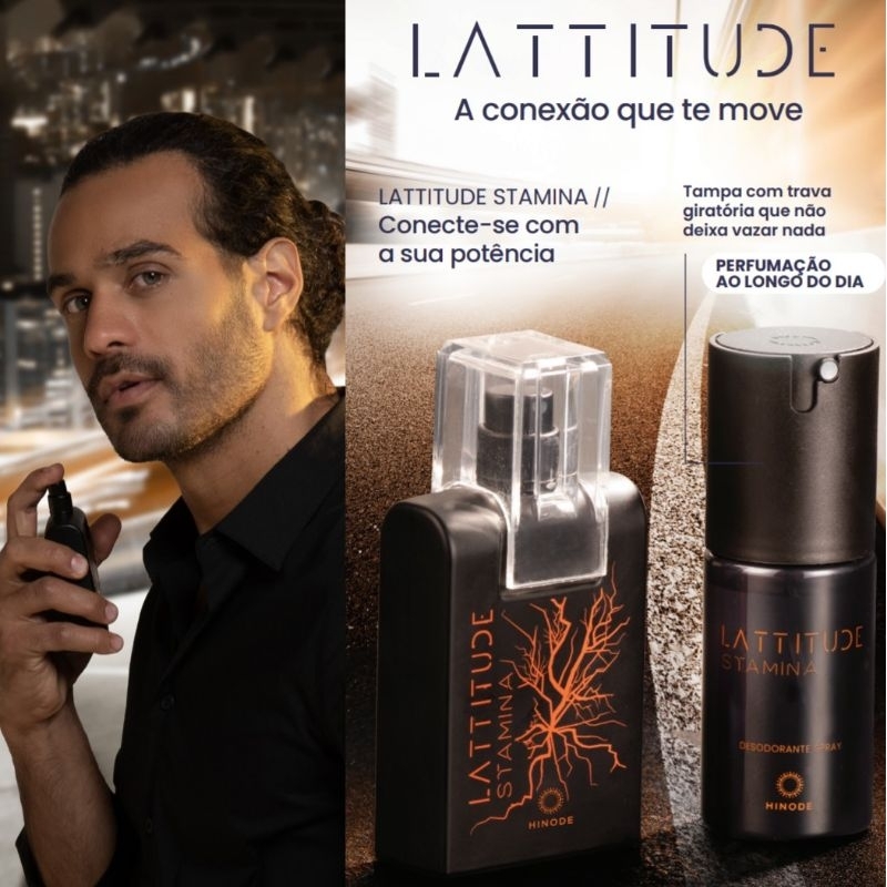 Kit Lattitude Stamina Deo Colônia + Deo Spray