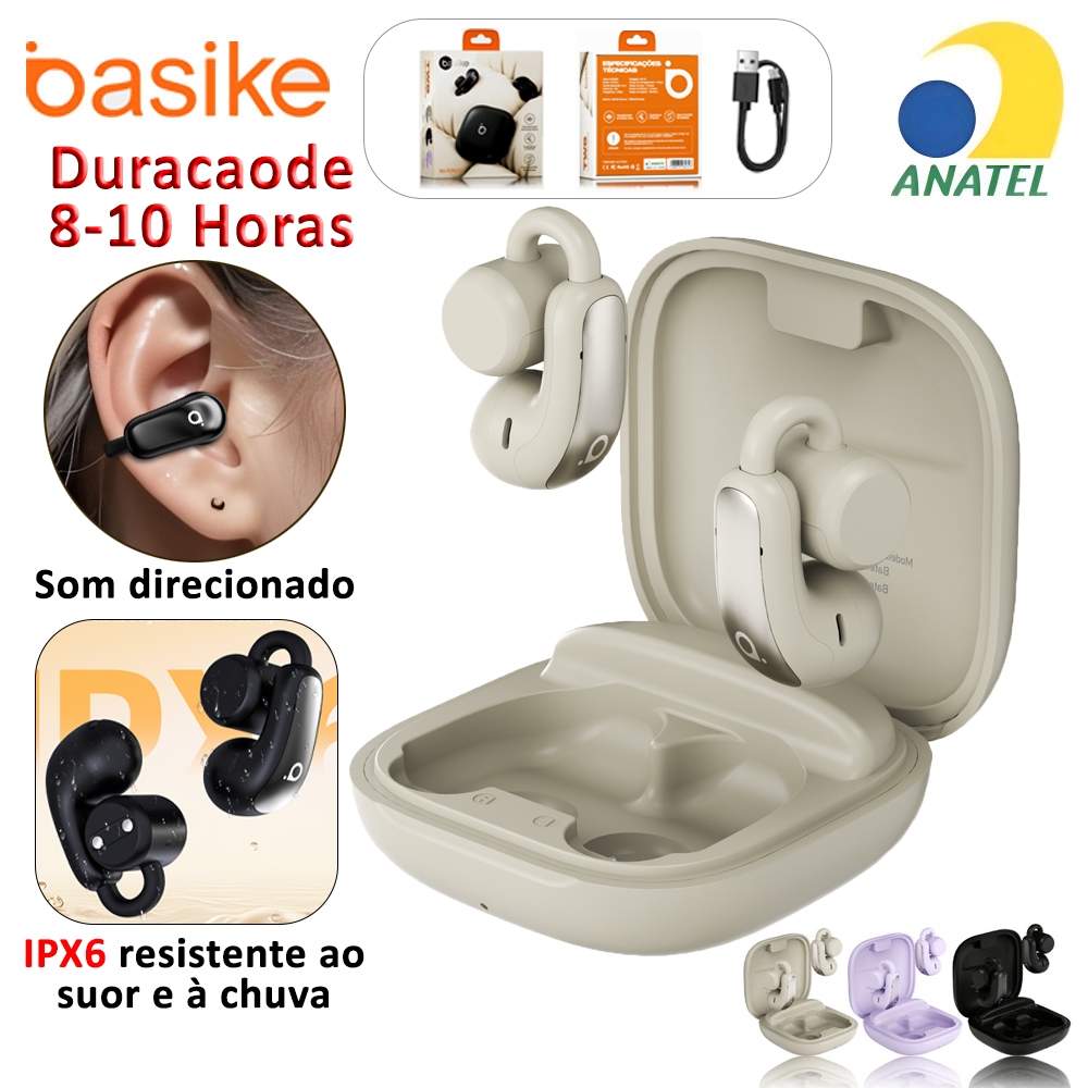 Basike Fone De Ouvido Bluetooth IPX6 Duracaode 8-10H Som Direcionado ENC Com Duplo Microfonepara em Oferta na Shopee