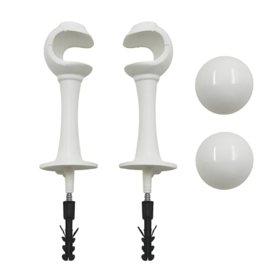 Kit com 2 Suporte Para Varão de Cortina Simples 19mm (fino) Para Parede Com Ponteira Completa Pvc Cores fácil instalação em Oferta na Shopee