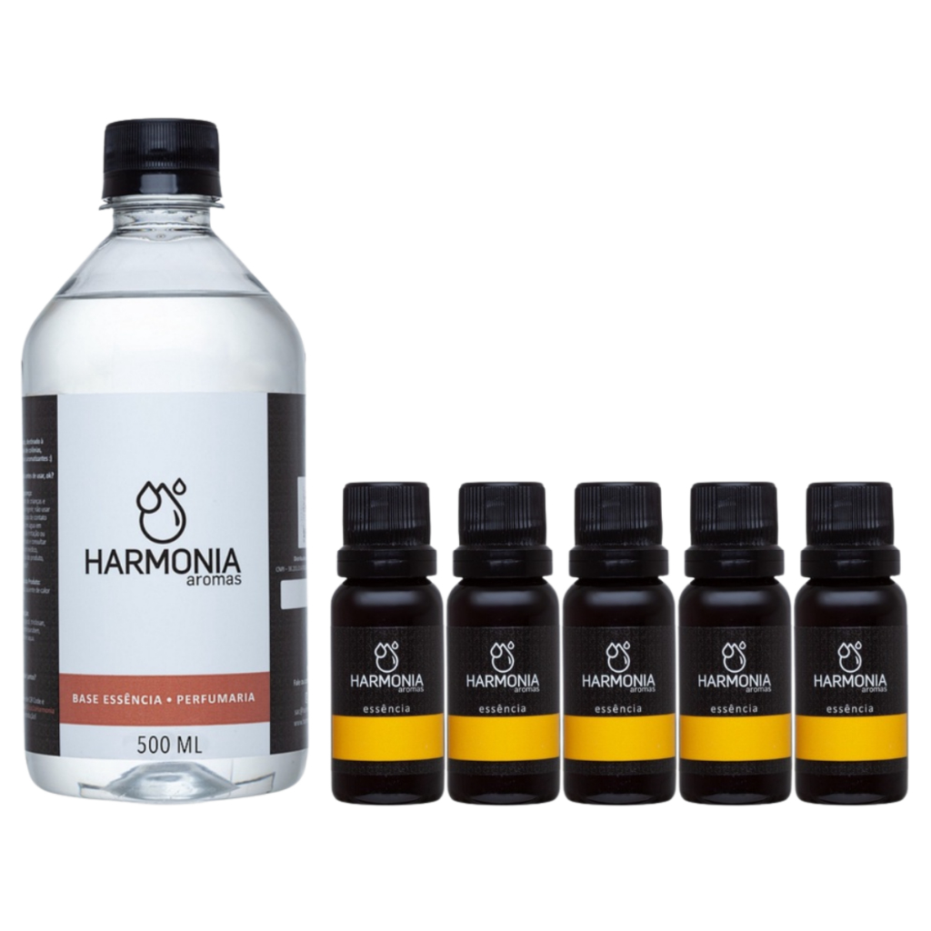 Kit Para Perfumista Iniciante Perfume Base 500ml Perfumaria Fina Harmonia Aromas