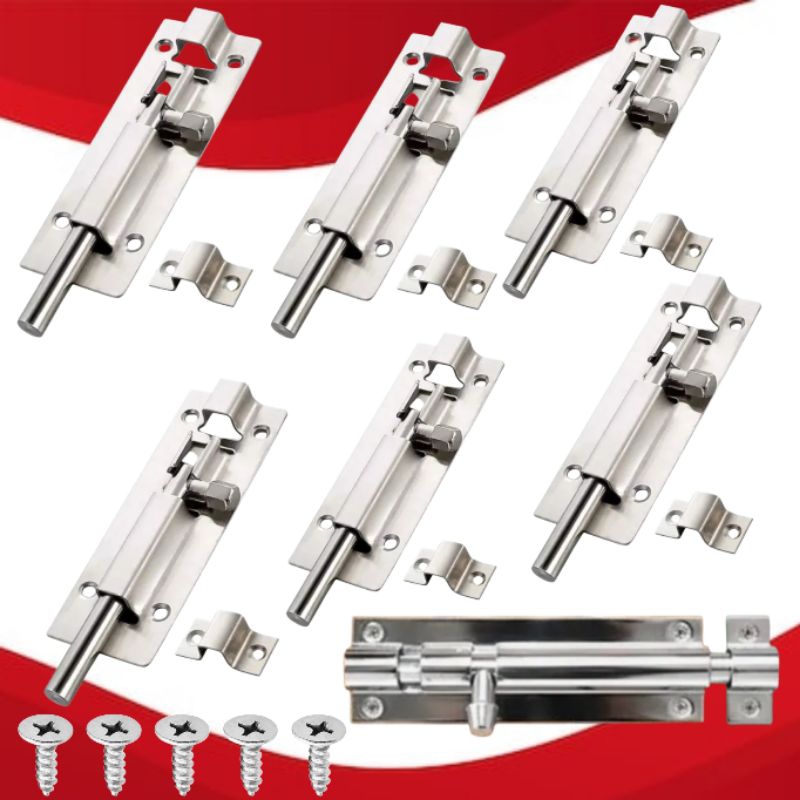 Kit Trinco Ferrolho 10 Cm Fechadura Metálico Para Porta Janela Portão + Parafusos