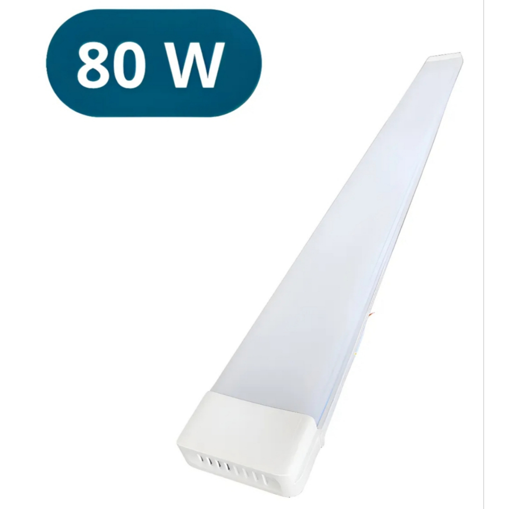 Luminária Linear Tubular Sobrepor Led Slim 80w Branco Frio 120cm