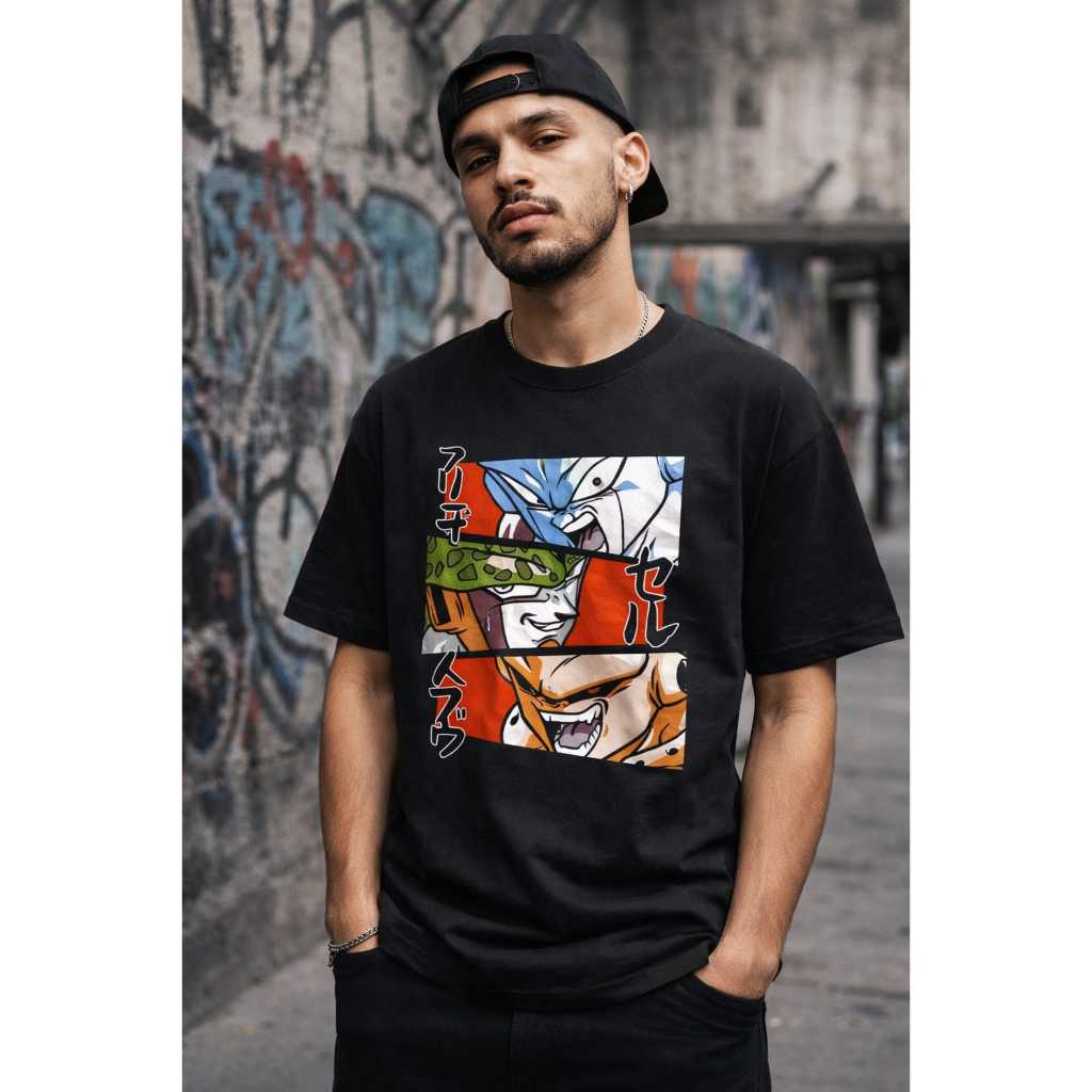 Camiseta Unissex Dragon Ball Personagens Estampado Oversized
