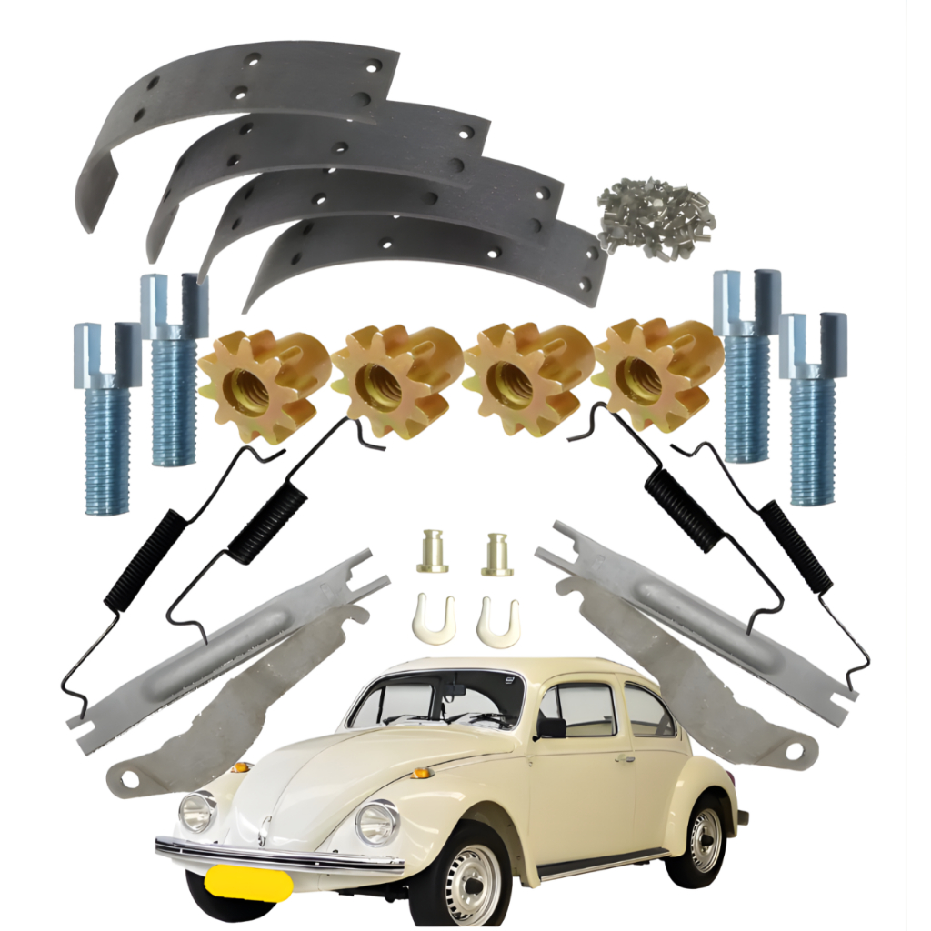 Kit Freio Roda Traseira Fusca 1300/1500/1600 Todos 4 Furos/Lonas/Regulador