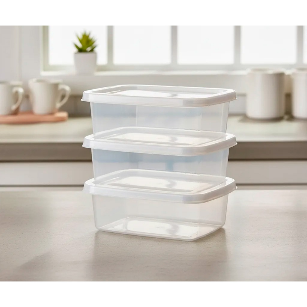 Kit De 4 e 6 Potes 800ml Organizadores Multiuso Empilháveis Para Geladeira E Freezer