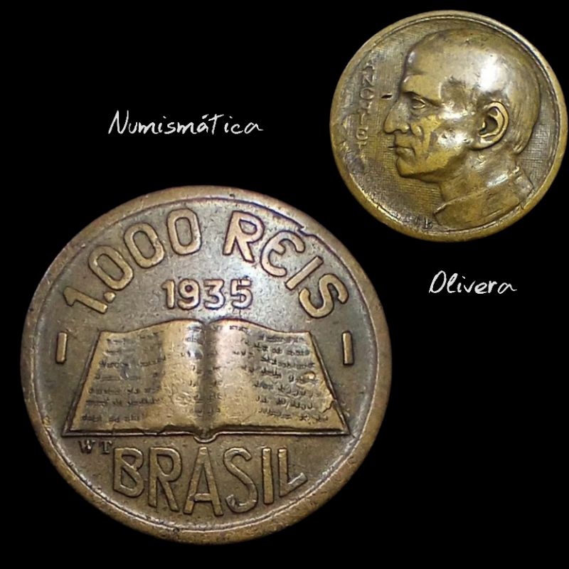 L.: 1540 - Moeda antiga Brasil 1000 réis 1935 Anchieta.