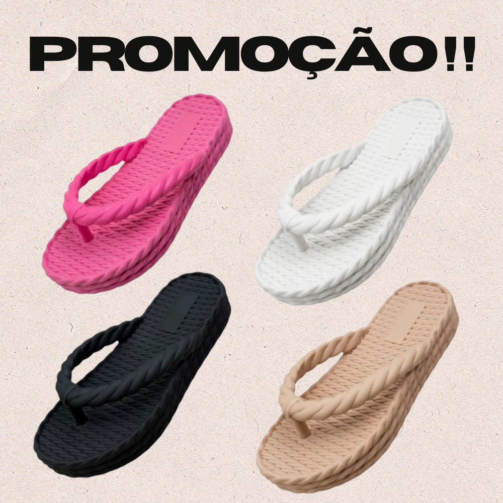 Chinelo 3 Tranças Macio Feminino Nuvem Plataforma Ortopédico Confortável Envio Rápido