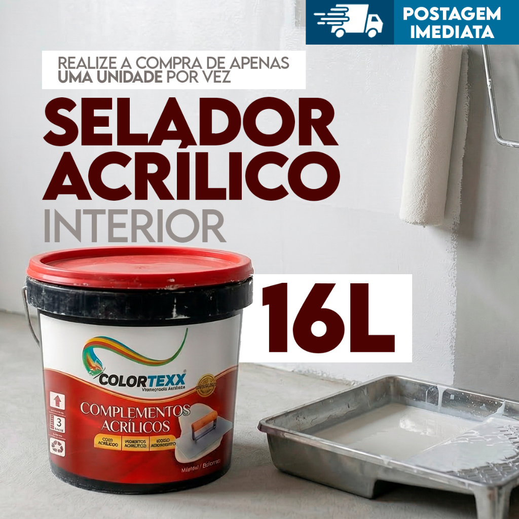 Seladora Acrílica interno 16L Impermeável Colortexx Acabamento Mate Branco antimofo casa quarto em Oferta na Shopee