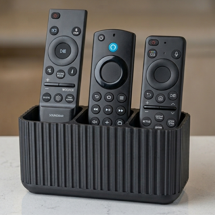 Porta Controle Remoto Decorativo preto para sala | organizador de mesa