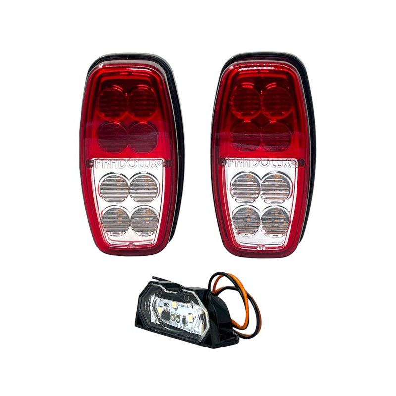 Par de Lanterna Led Pradolux Para Carretinha Reboque Blindada + lanterna de placa LED Pronta Entrega