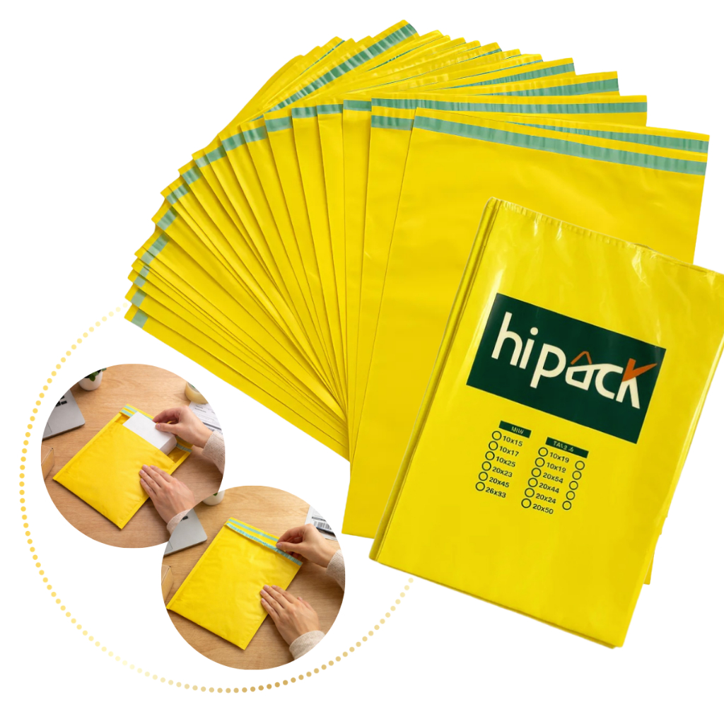 50 Envelopes Segurança 26x36cm Adesivo Lacre Envio Full Correio Amarelo/ Com Interior Branco em Oferta na Shopee