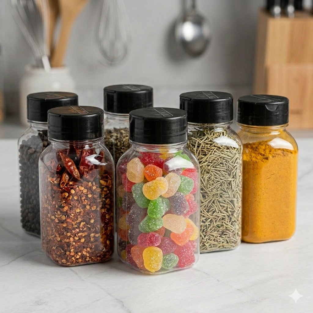 Porta Tempero 120ml 200ml 300ml + 20 Adesivos | Kit Potes de Tempero Organizador com Tampa Dosadora em Oferta na Shopee