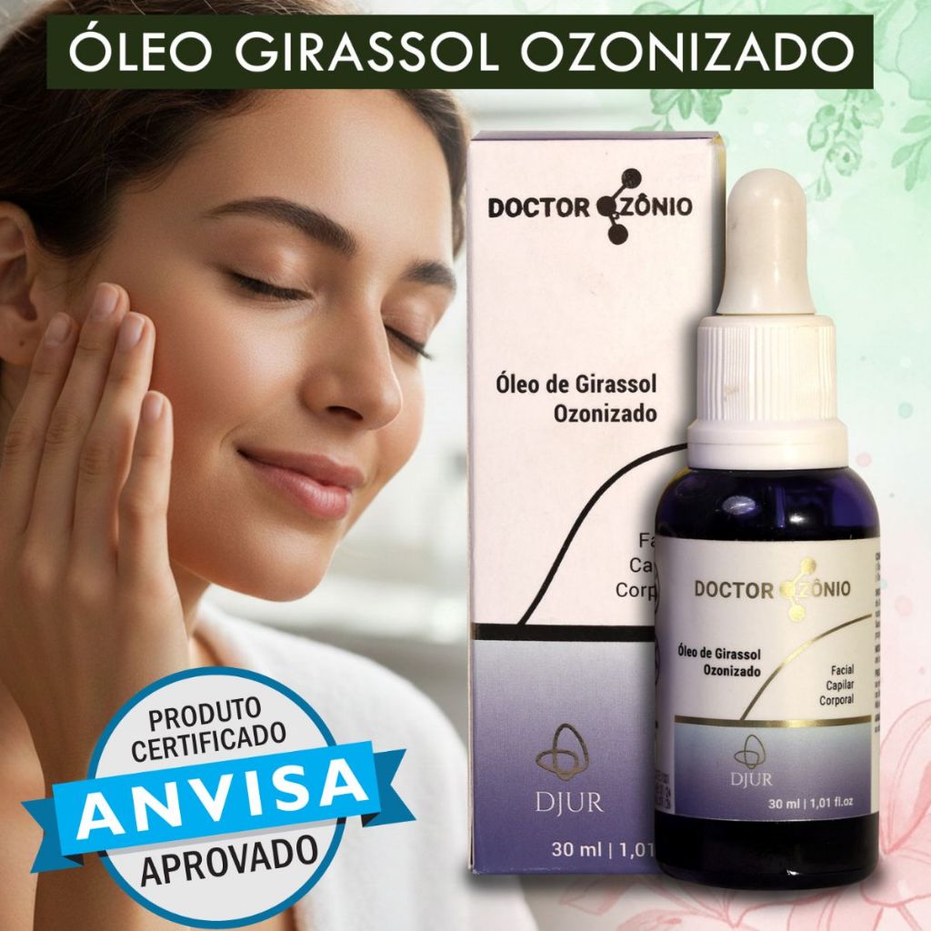 Óleo Girassol Natural Ozonizado Antioxidante Revitalizante Multiuso Facial Capilar Nutrição