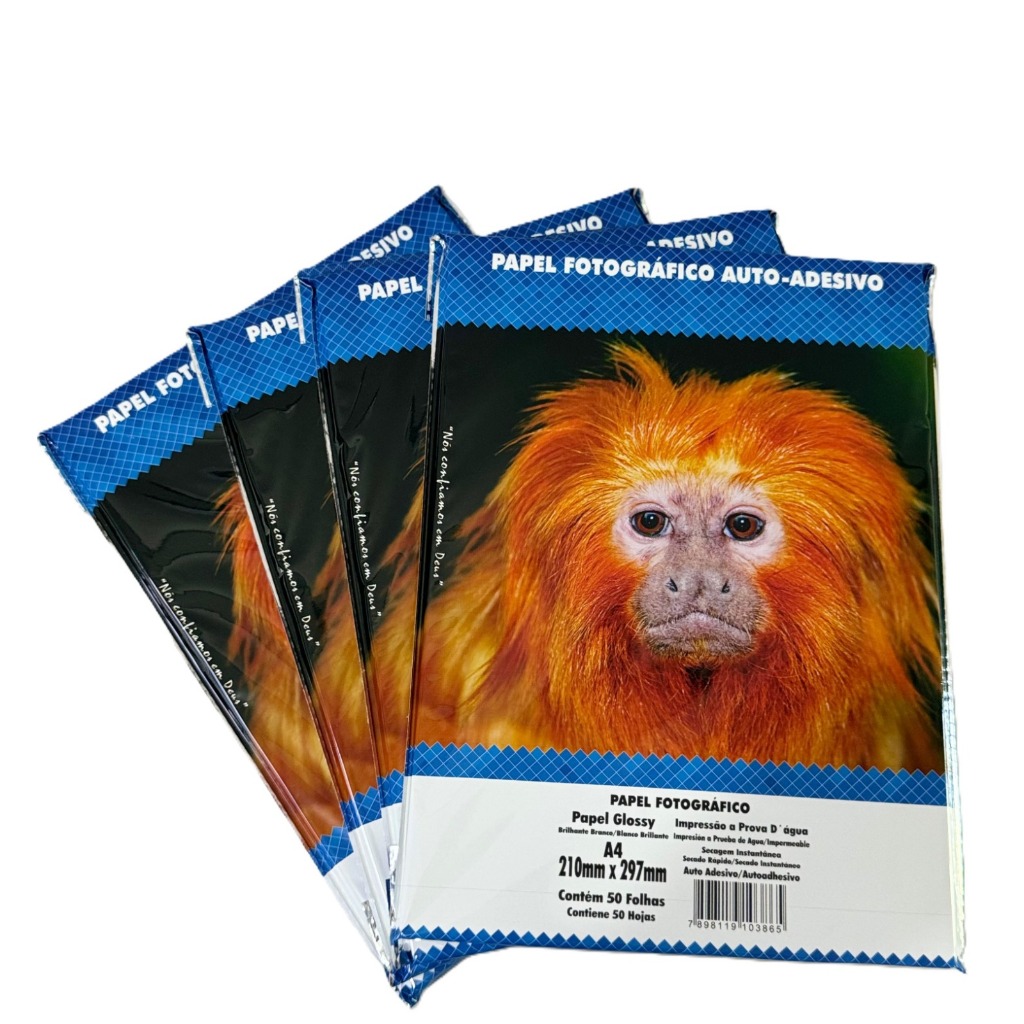 Papel Fotográfico 130g Adesivo A4 Glossy Premium Brilho 1000 Folhas Masterprint