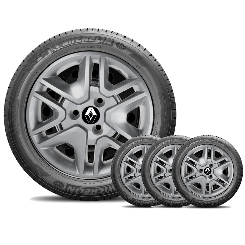 Jogo 4 Calota Aro 14 Renault Kwid 2017 2018 até 2022 3 Furos