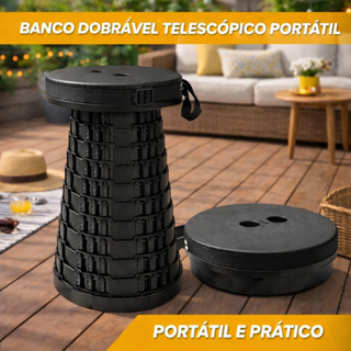 Banqueta Retrátil Banco Camping Pesca - Telescópico Portatil em Oferta na Shopee
