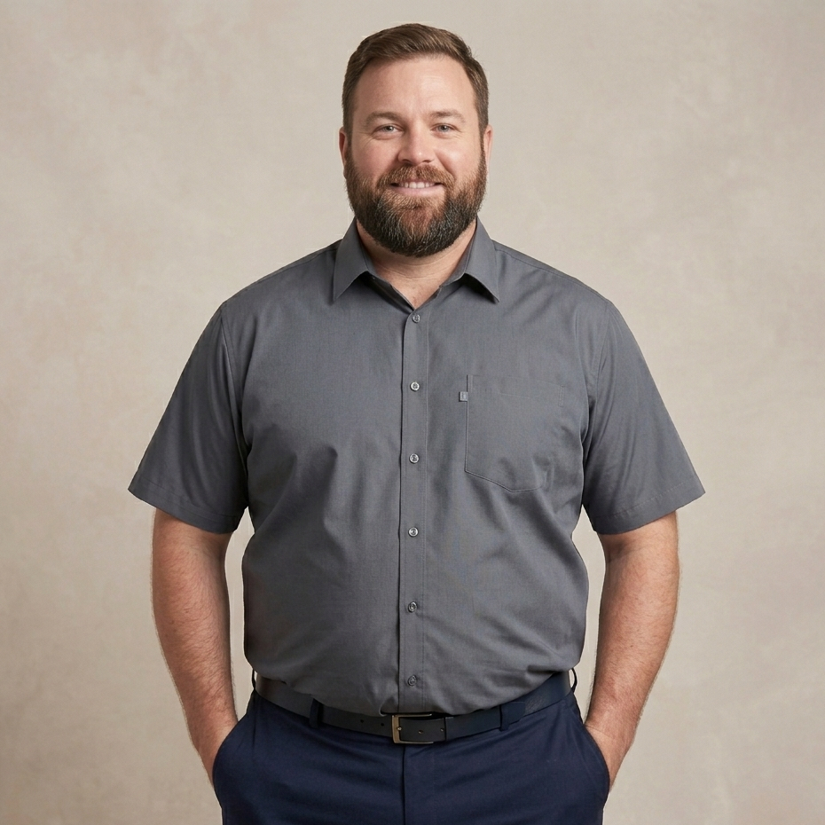 Camisa Social Amil Plus Size Masculina Manga Curta - Envio Rápido Uniformes Dia a Dia