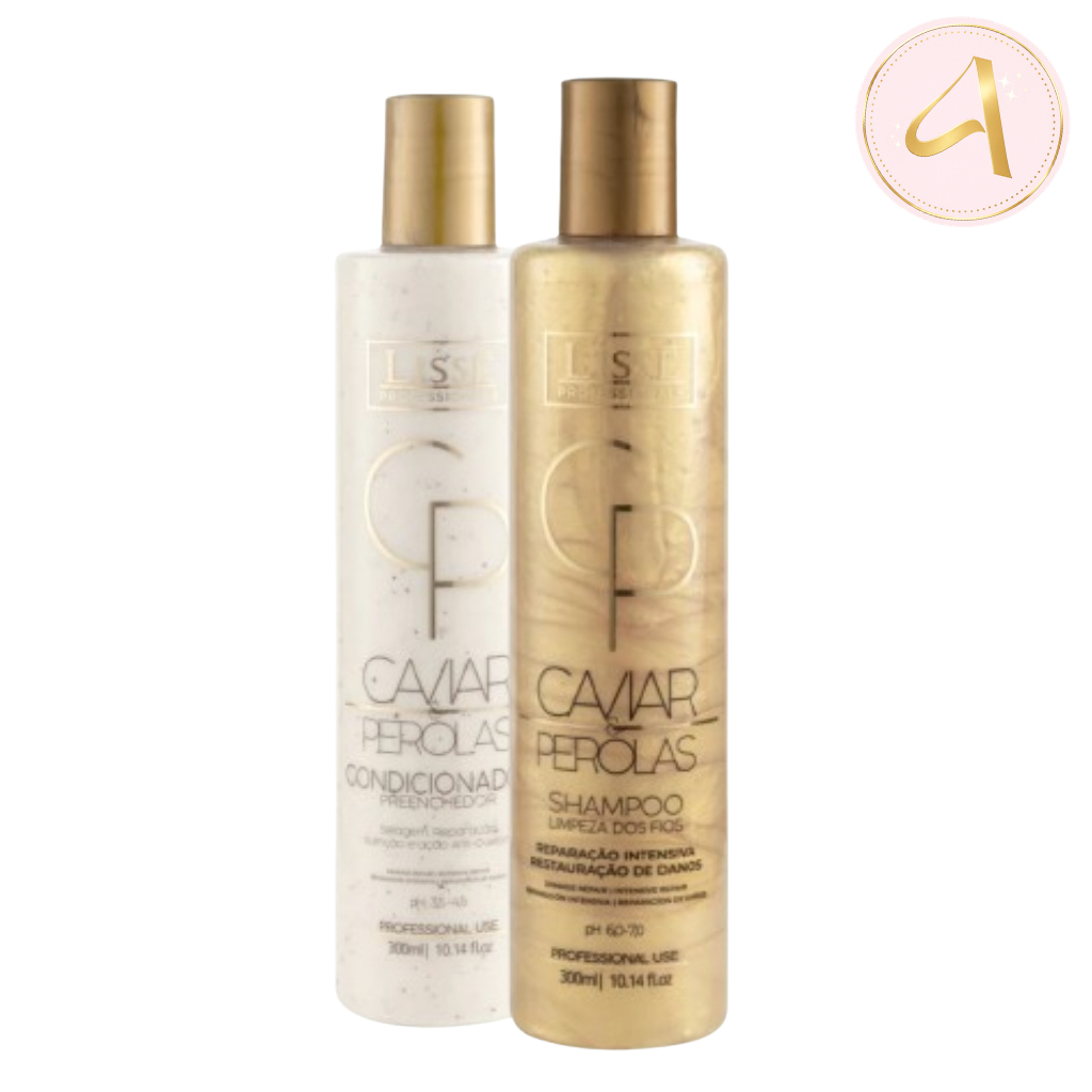 Lissé Kit Caviar e Pérolas Shampoo + Condicionador Hidratação e Brilho (2 Passos)