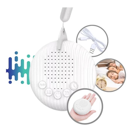 Imagem Máquina De Ruído Branco Para Bebê Dormir 20 Sons Relaxantes Luz Noturna Luminária Sons Relaxantes