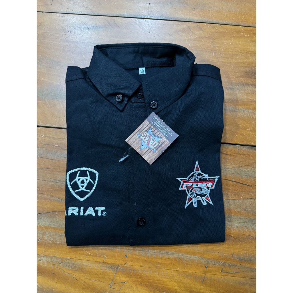 Camisa Masculina infantil Competição PBR e Ariat rodeio barretos