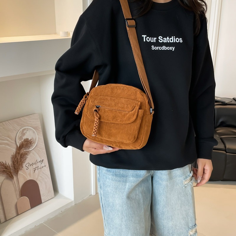 Bolsa Feminina Veludo Tiracolo Mensageiro Casual Fashion Sólido em Oferta na Shopee