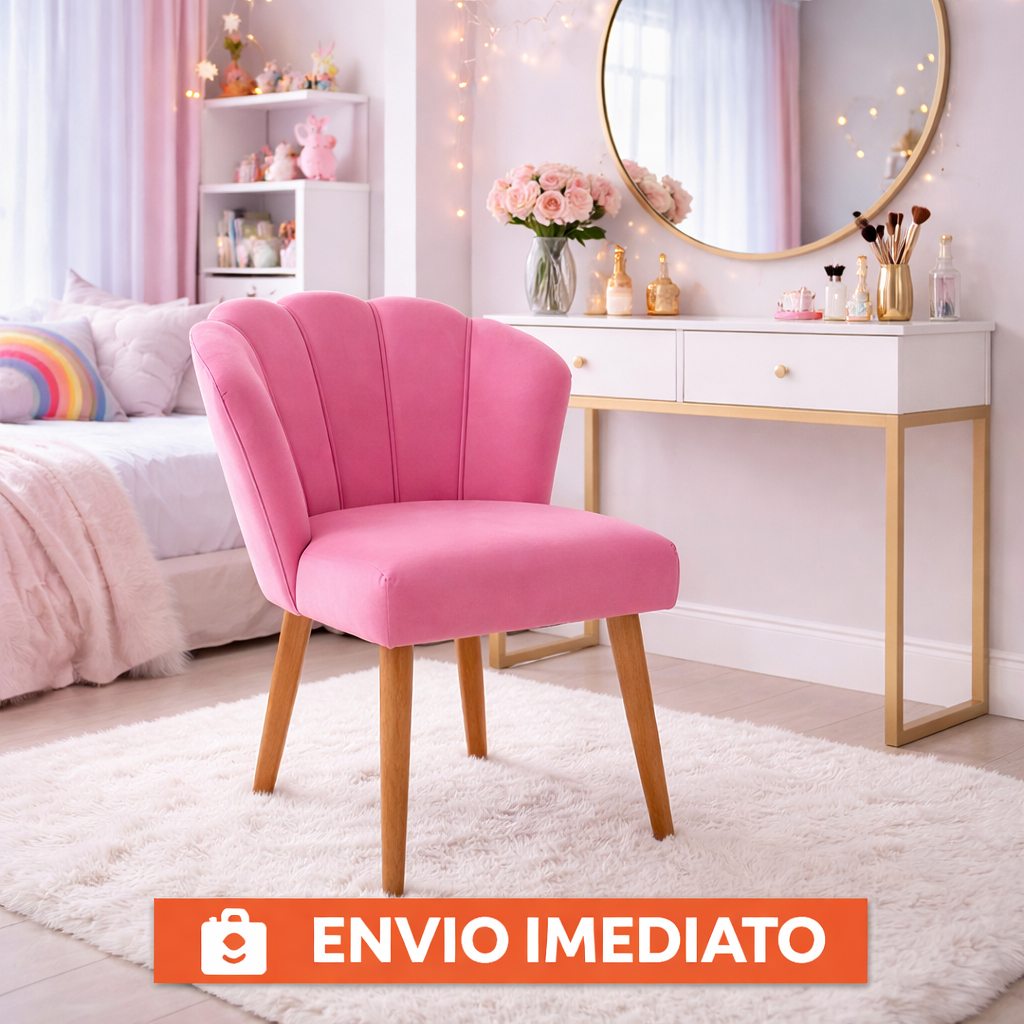 ENVIO IMEDIATO - Poltrona Cadeira Para Penteadeira Quarto de Menina Pétala em Oferta na Shopee