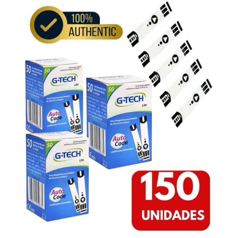 150 Tiras de Glicemia G-Tech Lite em Oferta na Shopee