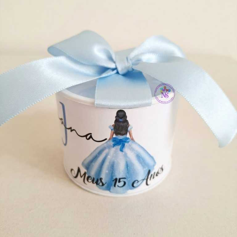 KIT MINI TUBOLATAS PERSONALIZADAS 5X6 - 15 ANOS AZUL BEBÊ / LEMBRANCINHAS /ANIVERSÁRIO / FESTA / DEBUTANTE