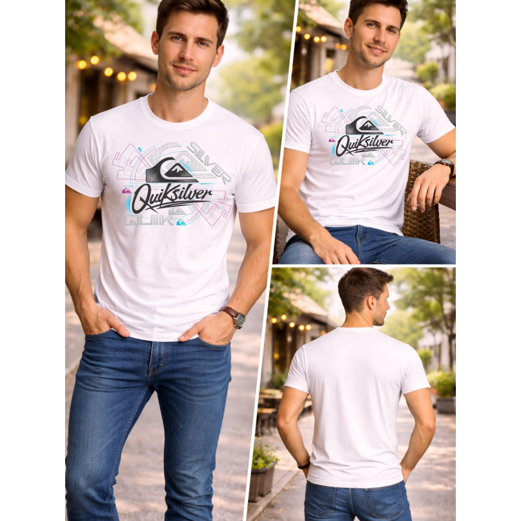 Camiseta Masculina-Estampada Quiksilver-Premium-Algodão Conforto Estilo Casual Moda Masculina Alta Qualidade