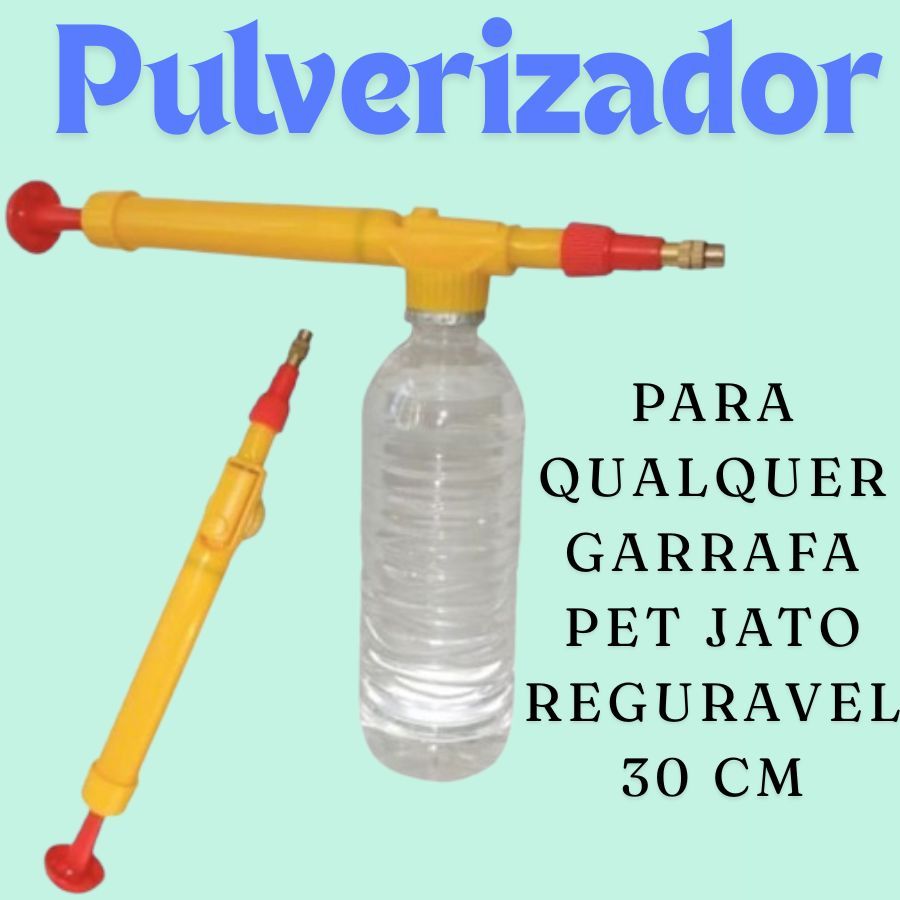 Pulverizador 30cm Para Qualquer Garrafa Pet Jardinagem Limpeza Cultivo Horta Pratico Com Regulagem