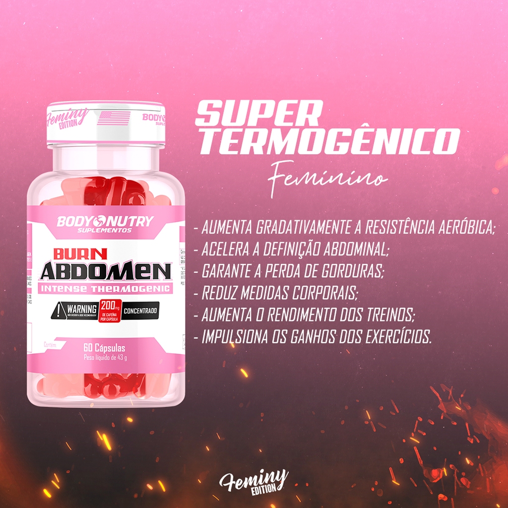 Kit Testo Feminy 60 Cápsulas + Burn Abdomen Feminy 60 Cápsulas| Disposição e Rendimento - Body Nutry · foto 2