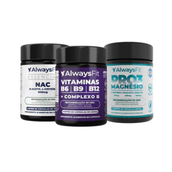 Kit AlwaysFit PRO3Magnésio + Complexo B + NAC 600mg | 3 Suplementos