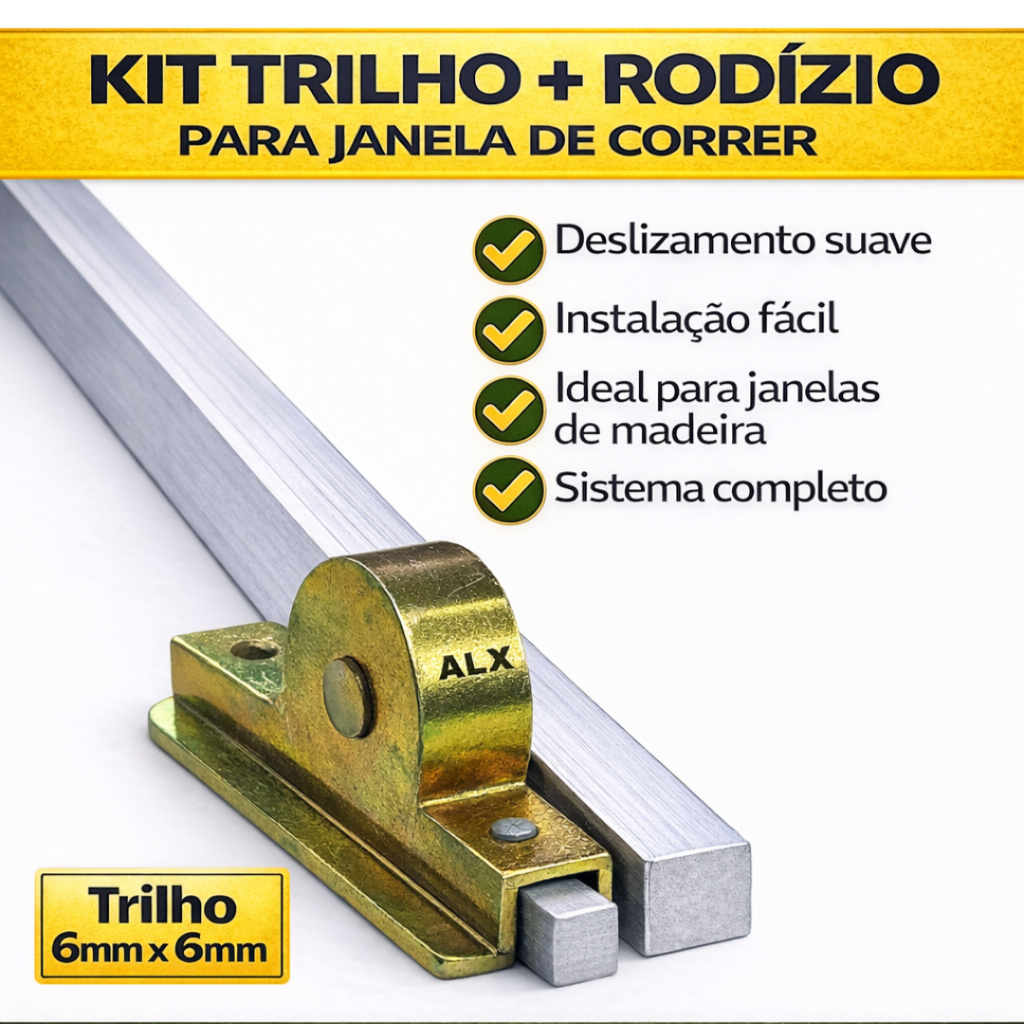 Trilho De Alumínio Quadrado 06mm 1,20mt Para Rodizio De Janela Madeira em Oferta na Shopee