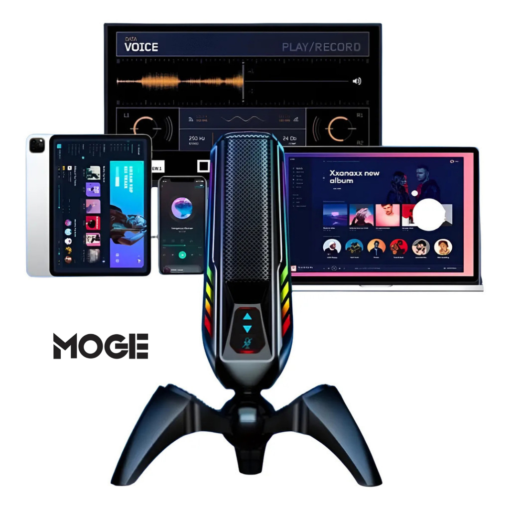 Microfone Gamer RGB USB Unidirecional Streaming Live | Delta M346