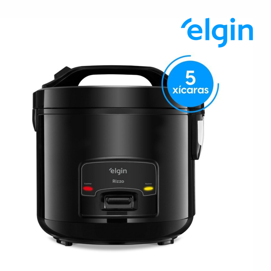 Panela  de Arroz Elétrica 220V Elgin Rizzo 5 Xícaras Preta