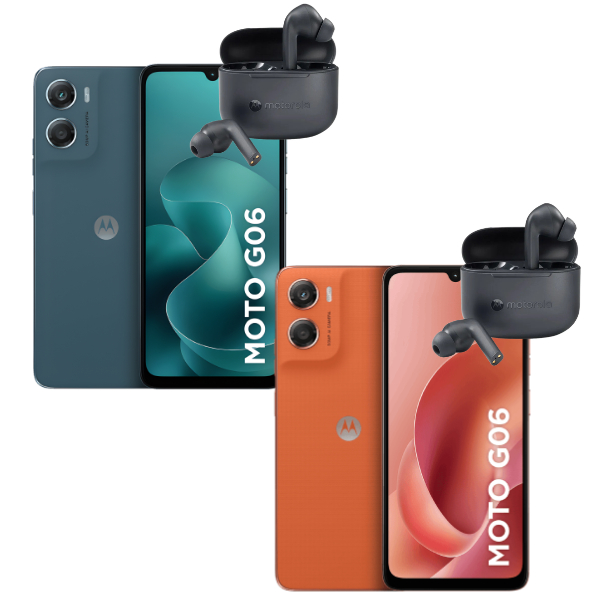 Kit Smartphone Celular Motorola Moto G06 4G 128Gb 4+8Gb RAM Boost 6.9" e Fone Bluetooth Moto Buds 65