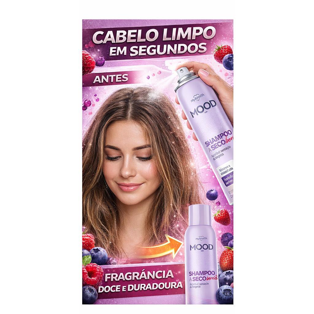 Shampoo a Seco Berries Spray Mood 150ml Anti Oleosidade Frutas Vermelhas