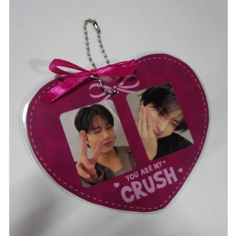 Chaveiro plastificado kpop, you are my crush personalizado, chaveiro kpop coração fof;o rosa, straykids, bts,  kpop.