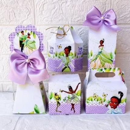Kit Caixinhas Personalizadas Festa princesa Tiana a princesa e o sapo| Lembrancinhas para Aniversário