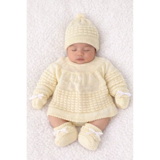 CASACO DE BEBÊ - TAMANHO RN - KIT DE GORRO, LUVINHA E SAPATINHO - LÃ - TRICÔ - SAÍDA DE MATERNIDADE em Oferta na Shopee