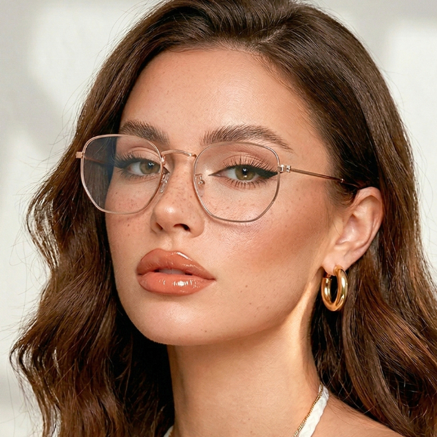 Armação Óculos de Grau Hexagonal Premium Geek Oldstyle Retrô Vintage Estiloso Clássico Unissex