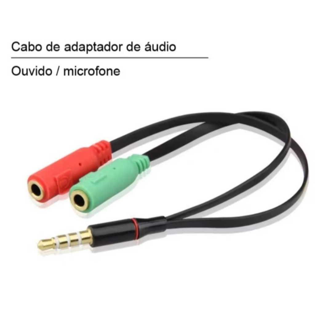 Cabo Adaptador P3 Macho para 2 P2 Fêmea / Fone e Microfone para Headset ITA-11