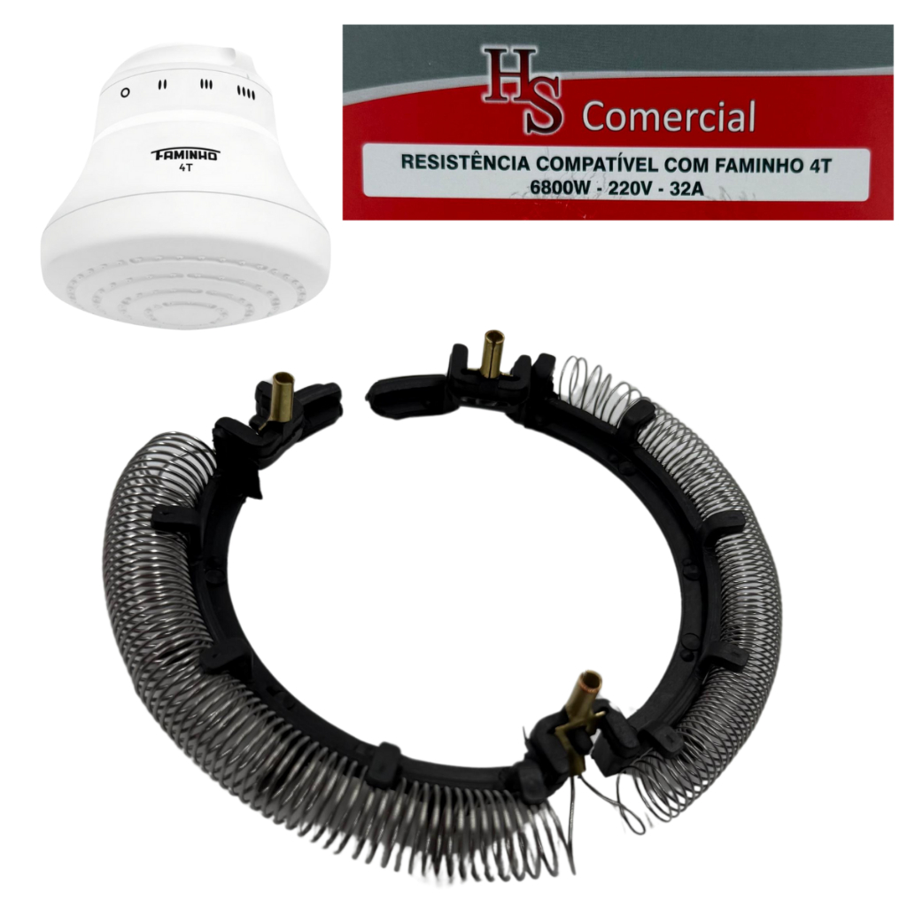 Resistência Ducha Chuveiro Faminho 4T 6800W 220V 4T Fame