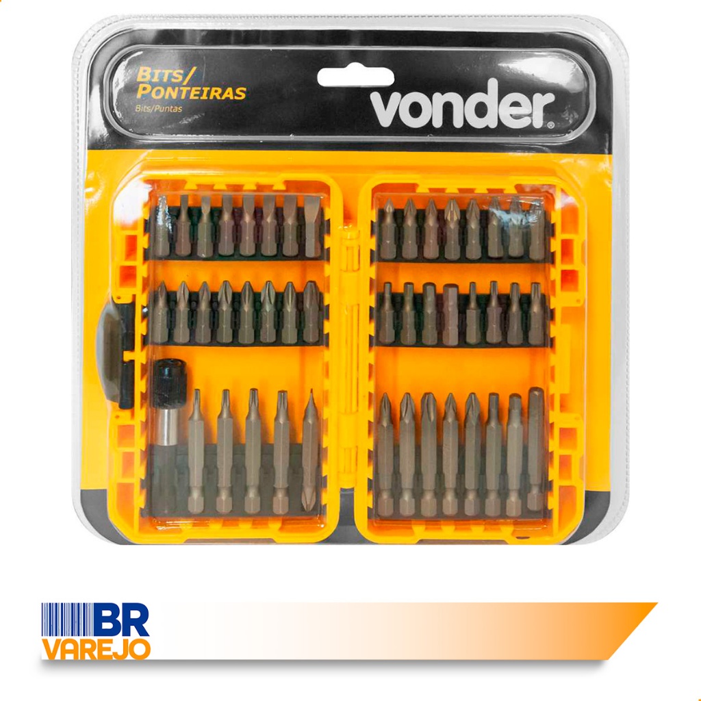 Jogo De Bits E Ponteiras Com 46 Peças Encaixe De 1/4'' Vonder Resistente · foto 2